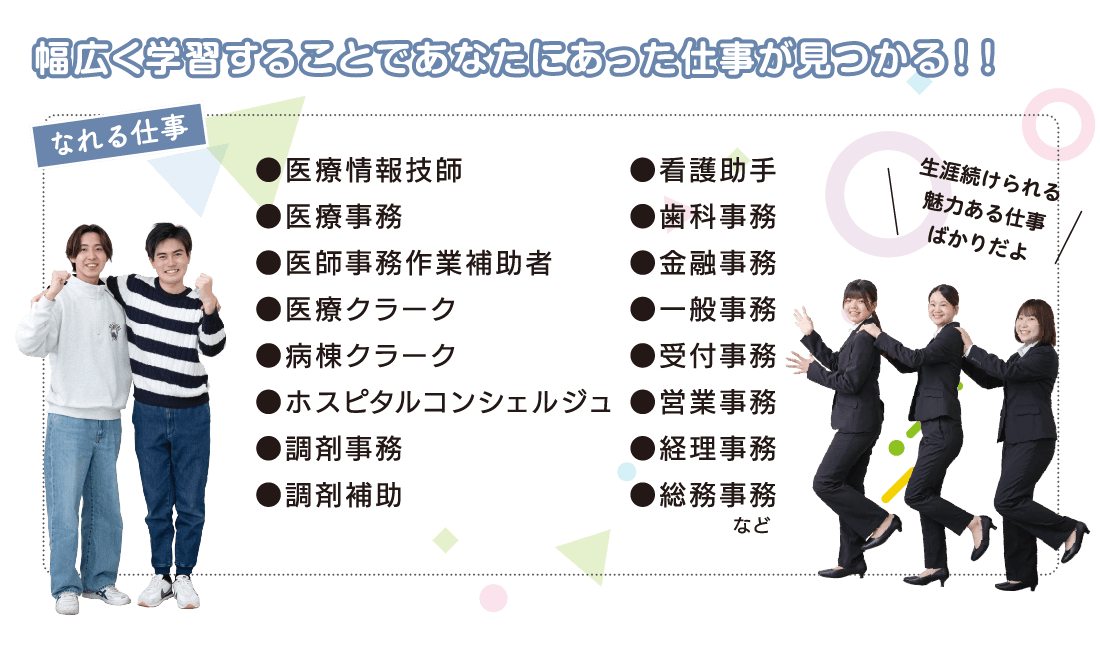 医療ビジネス科　なれる仕事