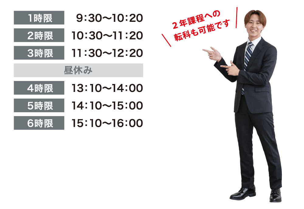 ビジネスキャリア科時間割